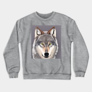 Wolf Face Illustrated In Pastels Crewneck Sweatshirt